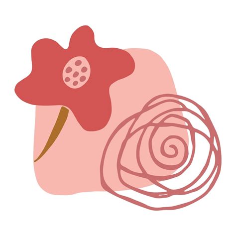 Abstrakte moderne Doodle-Collage Einfache Illustration im boho-naiven ...