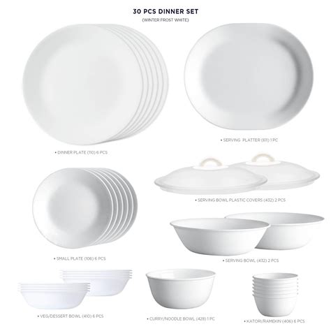 Buy Corelle Livingware Winter Frost White 30 pcs Dinner Set online in ...