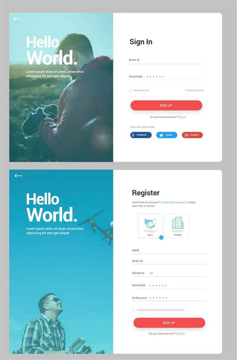 Entry #16 by creativeteamid for Design Login & Sign Up Mockup in PSD ...