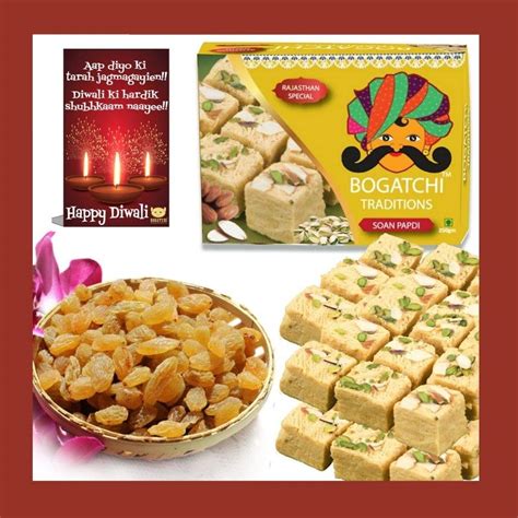BOGATCHI Gift Combo| Soan Papdi and Natural Raisins (350g) |Best Diwali ...