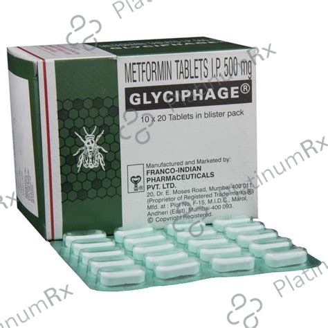 Glyciphage 500mg Tablet 20s – Save 46% on Substitute Medicine