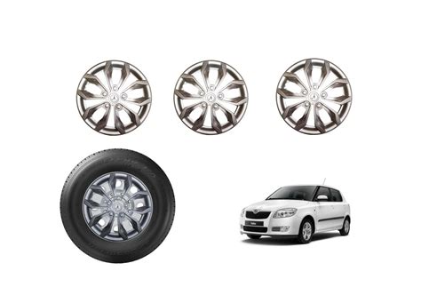 HUDMOZ - Car Wheel Cover/Cap Hubcaps Fury Silver 14 Inches Compatible ...