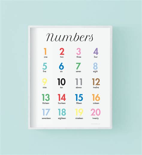 Number Chart 1-20 | Easy And Free Printable Number Chart 1-20 With ...