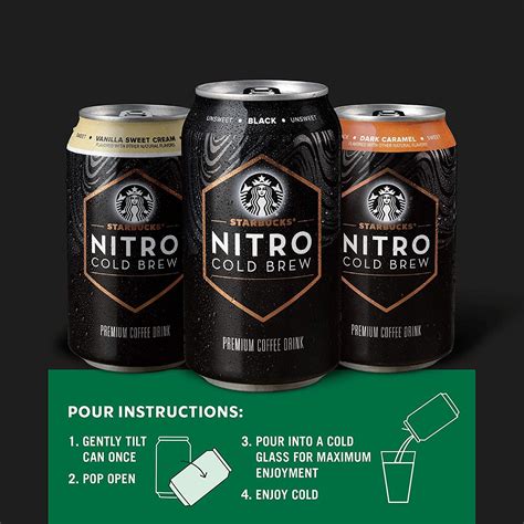 Starbucks Nitro Cold Brew Dark Caramel 9.6 Fl oz Can (8 Pack) | Buy ...