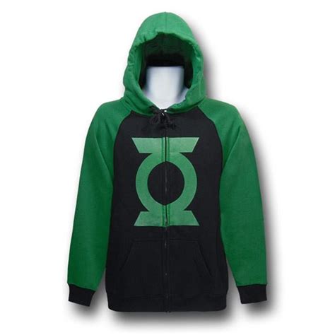 Green Lantern Black & Green Zip-Up Hoodie