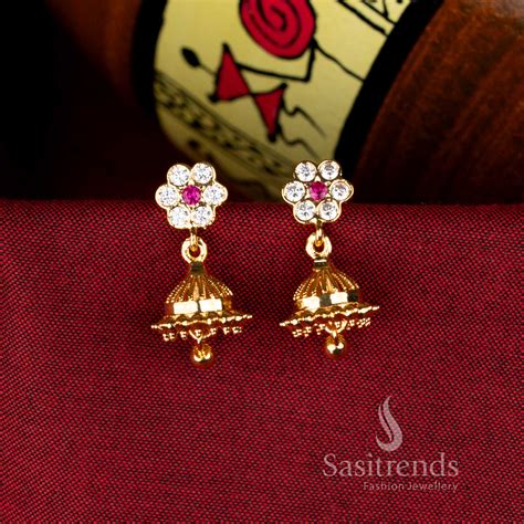 Impon Addigai Micro Gold Plated Floral Dome Earrings – Sasitrends