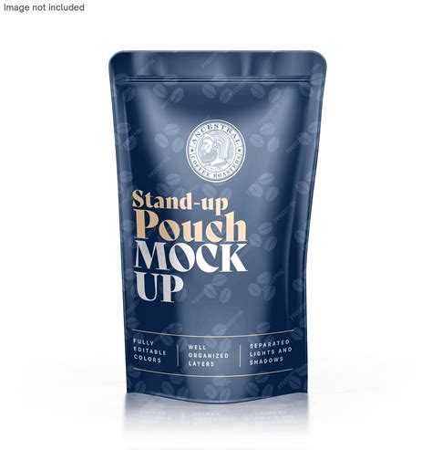 Stand up pouch bag mockup for coffee bag packaging psd template ...
