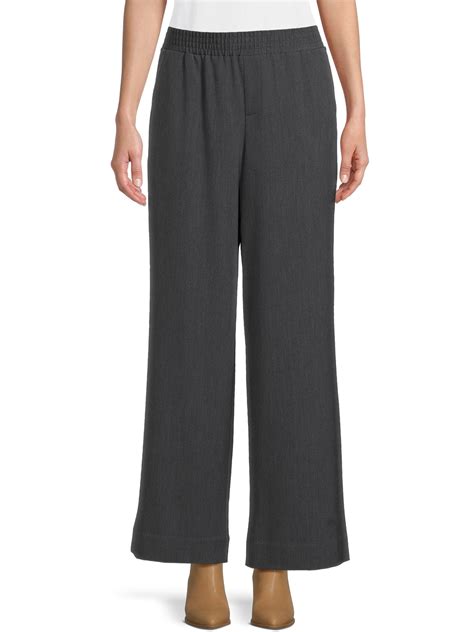 Time and Tru Women's Petite Wide Leg Pants, 28" Inseam for Petite ...