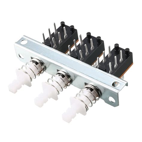 Uxcell Interlock Push Button Switch Piano Type Dpdt 6 Pin | Desertcart ...