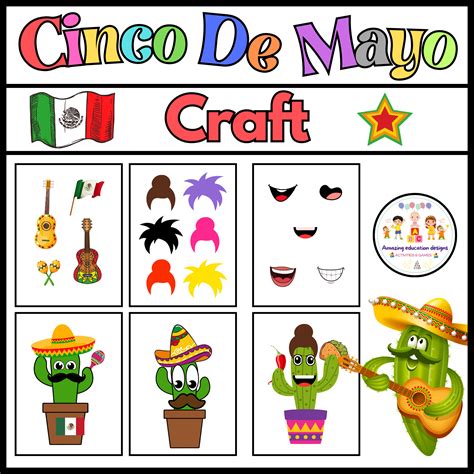 Craft Activities Worksheets Cut And Paste Cinco De Mayo | Made By Teachers