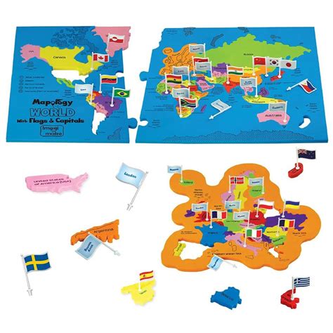 Buy Imagimake Mapology World Flags & Capitals Jigsaw Puzzle |75 Multi ...