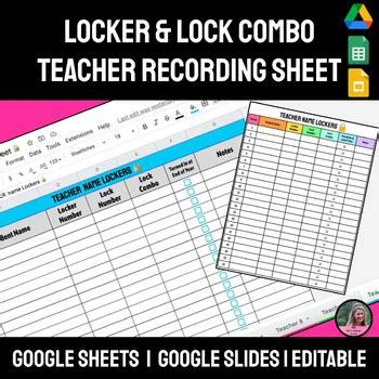 Image result for Locker Assignment Sheet