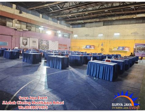 Rental Meja Kotak Dan Cover Standar Hotel Siap Kirim