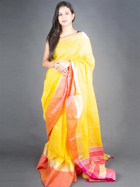 Pure Linen Mahapar Saree - 5929 – AEVUM