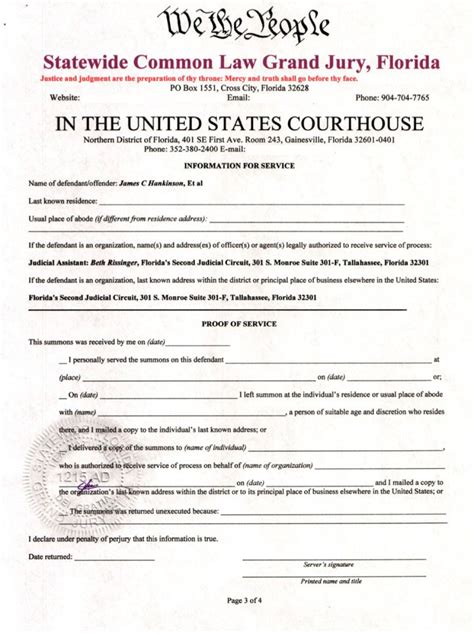 Statewide Common Law Grand Jury, Florida/Nebraska U. S. A.