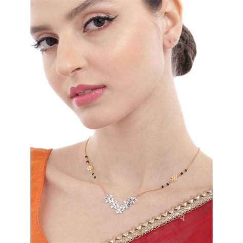 Buy Carlton London 925 Sterling Silver 18Kt Gold and Rhodium Plated ...