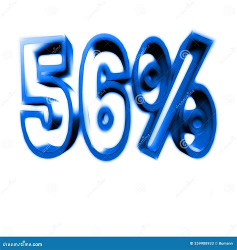 56 , 56 Percent As a 3D Illustration, 3D Rendering Stock Illustration ...
