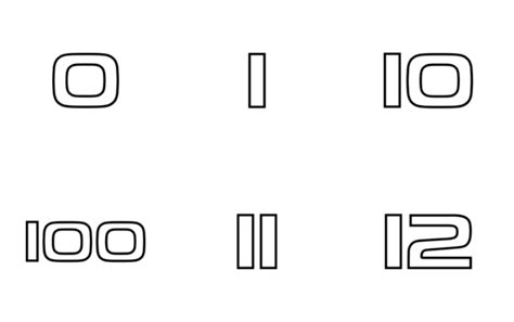 Number Icon Pack | Black outline | +100 .SVG Icons