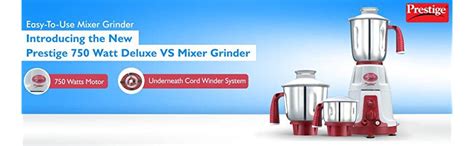 Buy Prestige 750 Watts Deluxe-VS Mixer Grinder with 3 Stainless Steel ...