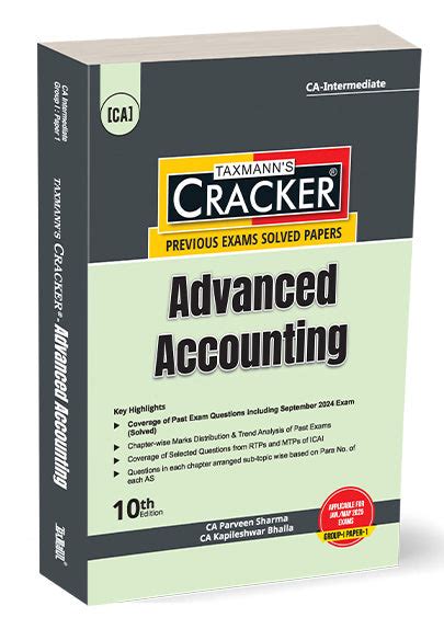 Taxmann Cracker - Advanced Accounting book for CA Intermediate By Parv ...