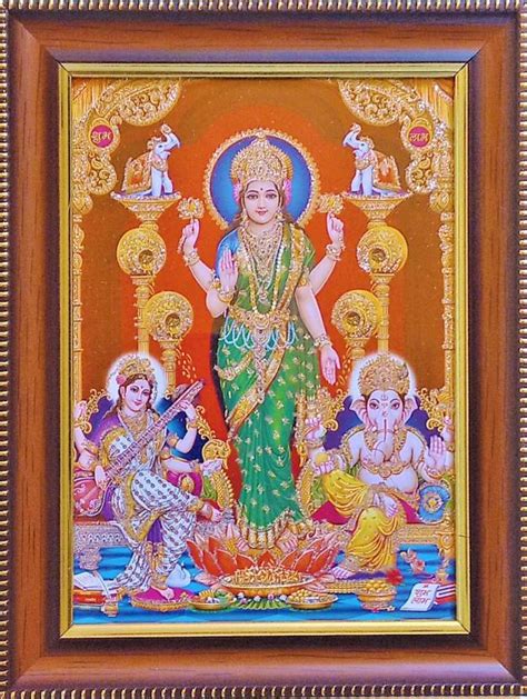 shreya arts frame wth glass Dhana Lakshmi/Lakshmi/Laxmi/Mata Lakshmi ...
