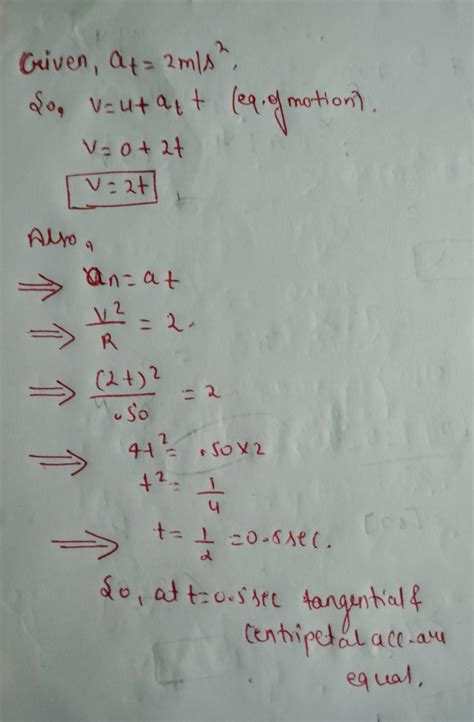 A particle moves in a circle having radius R = 50 cm starting from rest ...