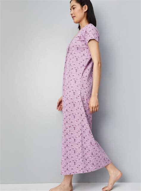 Buy Women Floral Printed Pintuck Nightgown Online at just Rs. 749.0 ...
