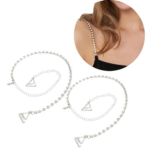Buy Sichumaria Rhinestones Bra Strap,1Pair Adjustable Rhinestone ...