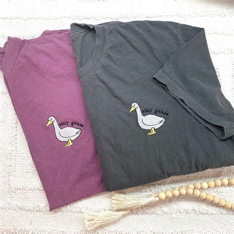 Embroidered Silly Goose Shirt, Funny Silly Goose T-shirt, Trendy Silly ...