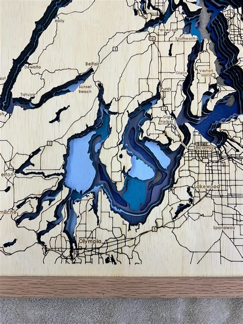 Puget Sound Topographical Map, 3D Map, Puget Sound Map, Water Map, Depth of Puget Sound, Map ...