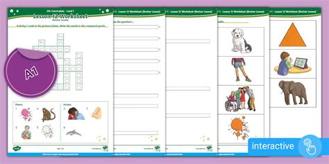 ESL Curriculum Level 1, Lesson 12 PDF Interactive Worksheet