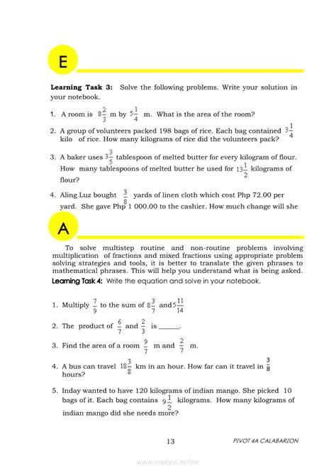 Image result for Pivot Learning Module Grade 6