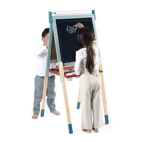 Lavagna Per Bambini Con Cavalletto A Doppia Faccia - Legno, Rotolo Di Carta, 2 Contenitori, Dimensioni 59x50x117 Cm, Rosa