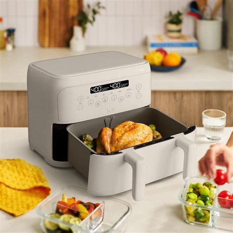 bella 4-Qt TriZone Air Fryer - Dual Basket Air Fryer with Temperature ...