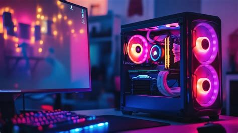 RGB Lit Gaming PC Setup | Premium AI-generated image