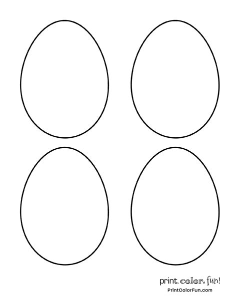 6 sizes of blank Easter egg shapes for festive holiday fun, at ...