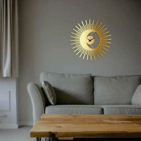 Sun Metal Wall Clock Design 2 – LET ME DECOR