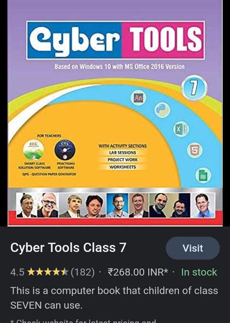 I want cyber tools book class 7 pdf plz give - Brainly.in