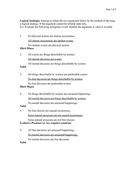 Syllogism practice (003) - Page 1 of 5 Logical Analogies Attempt to ...