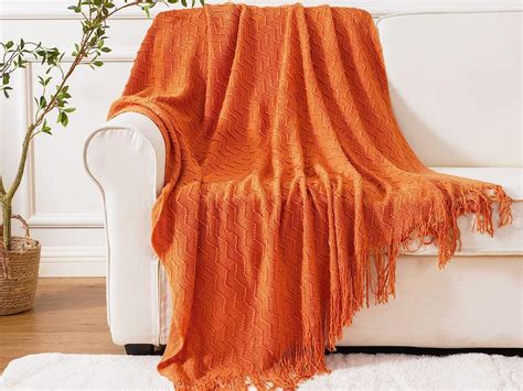 Battilo Home Burnt Orange Throw Blanket: $29 Throw for Fall