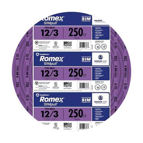 Romex 250 Ft. 12-3 Solid Yellow NMW/G Electrical Wire - Walmart.com