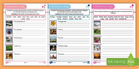 Year 2: A Sentence a Day Activity Sheets: Primary Resource
