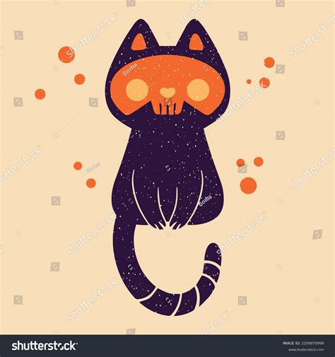 Black Cat Mask Halloween Vector Illustration Stock Vector (Royalty Free ...
