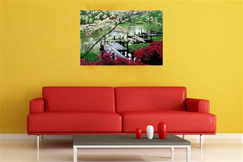 Buy Yellow Alley? Wooden Bridge and Lake View Nature Wall Poster|Poster ...