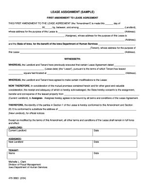 Fillable Online dhs iowa 470-3863 Lease Assignment (Sample) - dhs iowa ...