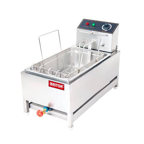 BRITON 24-Litre vertical Gas and Electric Fryer - Stainless Steel, Dual ...