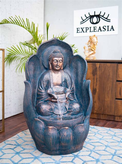 EXPLEASIA Embossed Leaf Buddha Water Fountain for Home, Office, Garden ...