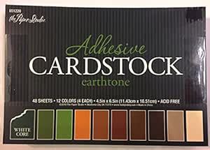 Earthtone Adhesive Cardstock 4.5x6.5 Inches, 48 sheets, White Core ...