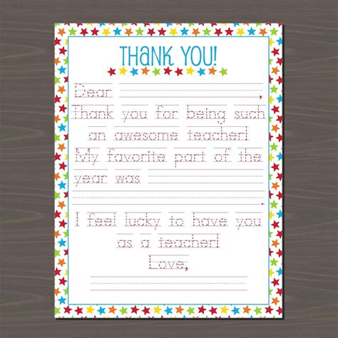 Teacher Appreciation Letter
