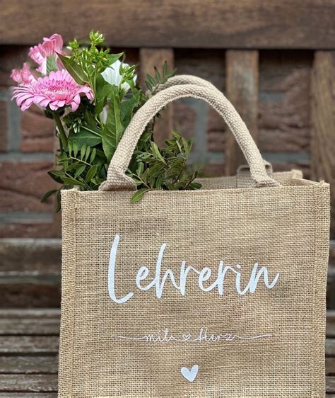 Jutetasche Erzieherin / Lehrerin / Hebamme ... mit Herz in ...